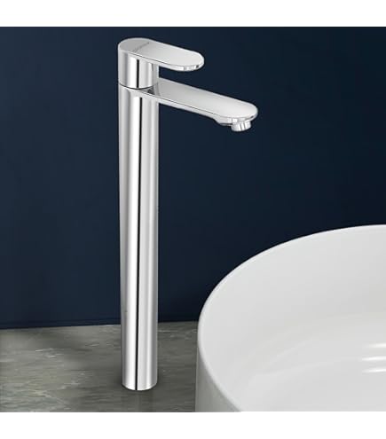 Kerovit KB1711002 Brass Tall Pillar Tap, Silver, Chrome Finish