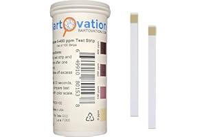 BARTOVATION Peroxyde d'hydrogène H2O2 bandelettes de test, 0-400 ppm [Vial de 100 bandes]