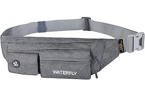 WATERFLY Torba na brzuch dla kobiet i mężczyzn, mała: saszetka biodrowa stylowa do uprawiania sportu, joggingu, treningu psa, biegania, biegania, podróży, bioder, talii, bum Fanny Pack