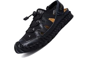 Csgkag Sandales de Marche Homme Bout Fermé Sandales ​Eté Sandales de Randonnée de Plage de Sport De Plein Respirant Decontracte