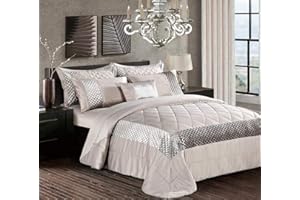 THL Luxury Bedspread Bed Throw Set Beddings Comforters Pillow Shams (Mink, Double)