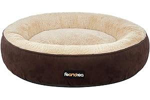 Feandrea Cesta de Perros Redonda, Cama Redonda, ø 70 cm, Marrón PGW070K01