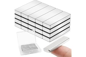 FINDMAG 20Pcs Strong Neodymium Bar Magnets, Rare Earth Fridge and Whiteboard Magnets for Crafts, Kitchen, DIY, Office, Locker, Iron Shelf - 40 x 10 x 5 mm