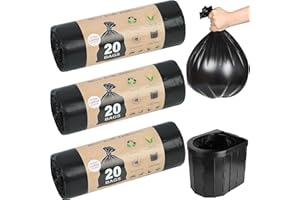 YADOBIG 60 Pièces Sac Toilette Seche, 30L Sacs pour Toilettes Biodégradables, Sacs pour Toilettes de Camping Noir, Étanches Sac pour Toilettes Pliables pour le Camping, la Randonnée, les Voyages
