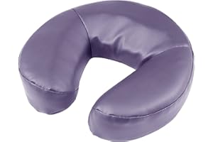 Kalolary Cojín facial de masaje para mesas de masaje, reposacabezas universal de media luna para reposacabezas y cuello, almohada para sillas de masaje, cama de spa (morado)