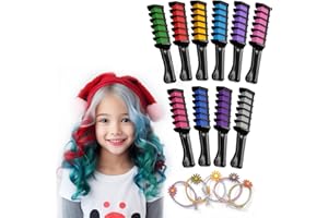 Magicat Gessetti Colorati per Capelli 10 Colori + 5 Elastici | Truccabimbi I Perfetto per Regali Natale 2025, Compleanni e Regali Originali | Pettine Lavabile Gesso Temporaneo Non Tossico