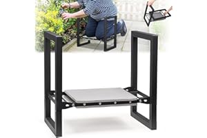OLLIDOT Garden Kneeler and Seat, Heavy Duty Folding Garden Stool with Handles, Stable Kneeling Device Bench Chair Gardening Tools Gifts for Gardeners Outdoor Weeding Planting