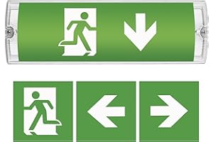 ‎EMOS EMOS LED-Notbeleuchtung, Notausganglicht bis zu 3h Notfall-Modus, Fluchtwegleuchte mit Manuell-Prüftaste, inkl. Akkus, Notleuchte für Wandmontage, Dauerleuchte, Notausgangsschild, Weiß