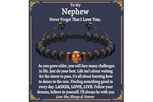 EPVID Tiger Eye Beaded Bracelet for Him - Gifts for Dad, Grandad, Son, Nephew, Brother, Grandson - Memorial & Graduation Present