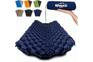 POWERLIX Isomatte Camping Outdoor Luftmatratze - Ultraleichte Aufblasbare Isomatte, kompakte und leichte für Outdoor, Camping,Rucksackreisen, Wandern - Aufblassack, Tragetasche, Reparaturset