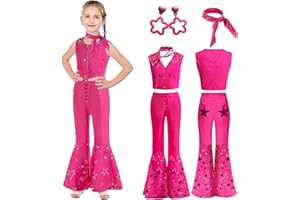 MARYPATY Vestiti Barb the Movie Donna Costume, Barb Cosplay Costume, Barb Abito per ragazze Rosa Senza maniche Abito a quadrett Carnevale Costume.