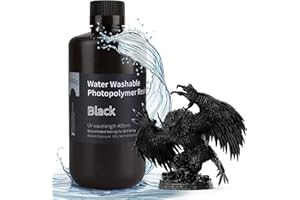 ELEGOO Wasser Waschbares 3D Drucker Resin, Water Washable UV Resin 405nm Photopolymer Harz für MSLA/DLP/LCD 3D Drucker Schwarz 1000g
