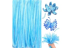 WIREPOOL Pipe Cleaners 100 Pcs Pipecleaners, Christmas Craft Pipe Cleaners, Pipe Cleaners Chenille Stem, Pipe Cleaners Bulk, Art Pipe Cleaning Tool for Creative Home Decoration Arts Crafts Project (Blue)