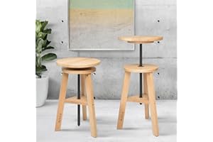 Artina Taboret malarski Arles Ø 30 cm, siedzisko stołek obrotowy drewniany z regulacją wysokości 48-66 cm – stołek artystyczny, okrągły, obracany o 360 stopni i obciążalny, drewno bukowe, krzesło