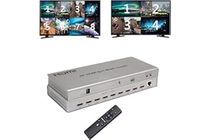 NINGKANGSHENG 4K HDMI Multiviewer Switch 8x1 Quad Seamless conmutador 8 in 1 out, 10 Viewing Modes Support Audio Sync Output for Security Camera Gaming Consoles