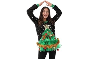 OFF THE RACK Womens Ugly Christmas Jumper Funny Novelty Sweater Pullover for Xmas