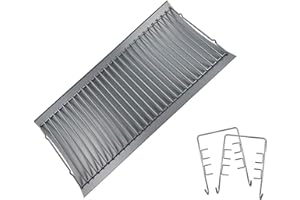 LS'BABQ Replace parts Aluminized Steel Ash Pan with 2 pc Fire Grate Hanger, Replacement for Chargriller Charcoal 1224, 1324, 2121, 2222, 2727, 2828, 2929, Charbroil 17302056 Grill( 27" X 13 1/4")