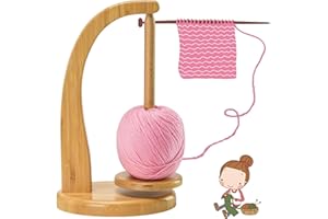 KARPIX Wollabwickler, Magnetischer Wollknäuelhalter, Wollhalter Rotierender, Garnhalter, Holzgarnspinner, Häkelgeschenk Für Strickliebhaber (A)