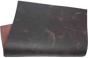 HAPPER STUDIO Pelle bovina di spessore 2 mm Pull-Up Crazy Horse fogli in vera pelle per fai da te (1, marrone cioccolato, A5 (148 x 210 mm)