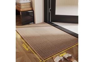 Taywes Non-Slip Imitation Jute Rug - Washable Kitchen & Dining Room Floor Mat - 44 x 120 cm