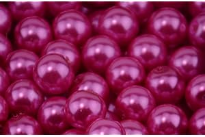 BOX DISPLAYS Cerise Pink Glass Pearl Beads Round 4mm - Approx 200pcs