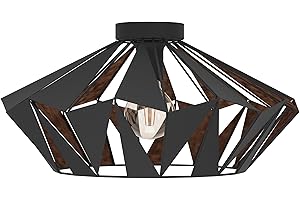 ‎EGLO EGLO Deckenlampe Carlton 6, 1 flammige Deckenleuchte Vintage, Industrial, Retro, Wohnzimmerlampe aus Stahl in Schwarz, Kupfer, Küchenlampe, Flurlampe Decke mit E27 Fassung