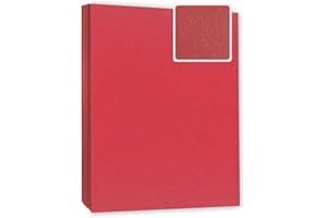 ‎KOPIERLADEN KARNATH GMBH Bindekarton/Deckblatt/Rückblatt, rot 240 g/m² DIN A4, 100 Stück in Lederoptik - Einbanddeckel für Bindungen, Umschlagmaterial