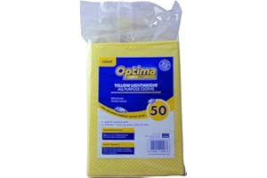Optima Proclean 50 All Purpose Cloths, General Cleaning, Made In UK, 50 x 36 cm, Yellow