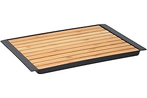 ALPINA Breadboard with Crumb Tray - Bamboo - 38x27x2cm