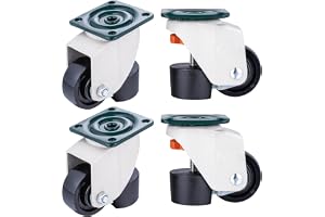 KATSU 4Piece Leveling Wheels, 150kg Static Load Capacity, Diameter 40mm Swivel Wheels Retractable Levelling Wheel Adjustable