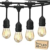Svater Catena Luminosa Esterno, S14 30 Metri Catena Luci Esterno Giardino con 30 2W Bicchiere Lampadine, Commerciale Impermea