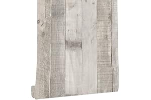 myforHD Wood Wallpaper Peel and Stick Wood Plank Vintage Faux Textured Self-Adhesive Wallpaper Kitchen Cabinets Backsplash Fireplace Laundry Room Accent Wall Decor