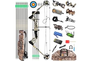 HNZMDY Compound Bow Set for Adult Beginner 20-70lbs Bow and Arrow Set Right/Left Hand Bow with Archery Accessories Hunting Bow for Teens