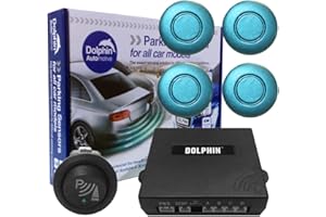 DOLPHIN AUTOMOTIVE Dolphin Car Van Front Parking Sensors With Longer 6m Leads and Parking Switch in 32 Coloured Options UK (Light Blue)