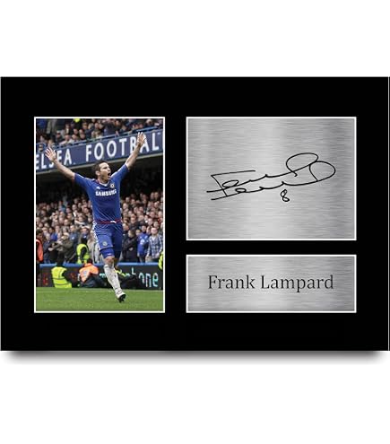Cadre Photo Signé Frank Lampard - Autographe Chelsea Avec Certificat D'authenticité