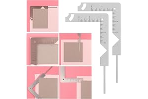 Briartw Set da 2 pezzi, guida per copertine di libri, 5 in 1, in acciaio inox, strumento per rilegare libri, creare copertine di libri in truciolato, per aggiungere un tocco personale a un taccuino o