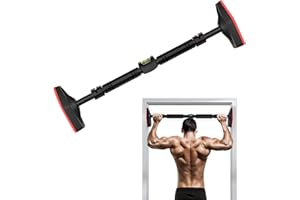 ‎TRIBE WOD Tribe WOD Türrahmen Klimmzugstange, 76x15 cm - Pullup Bar für Türrahmen ohne Schrauben - Tragbare Klimmzugstange aus Robustem Stahl mit Gepolsterte Griffe - 200 kg Max Tragfähigkeit - Schwarz