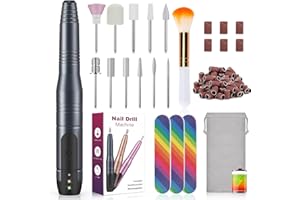 ‎HAPAW HAPAW Elektrische Nagelfräser Kabellos, 11 in 1 USB Aufladbar Profi Nagelfeile Maniküreset für Acryl-/ Gel-/ Naturnägel/Entfernen, Drehzahl Einstellbar Pediküre Maniküre Nagelknipser Set Nail Drill