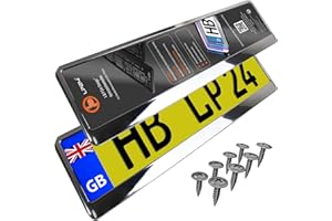 L & P CAR DESIGN 2x Number Plate Holder for Car - License Plate Holder - Chrome Look - for UK Registration Plates - 520 x 110 mm - 8 Screws - Universal - Reg Plate Holders - fits for Car Caravan Trailer - 52 x 11 cm