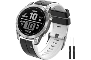 BOJYS Silikonowy Pasek Fenix 7, 22mm Sportowy Pasek Wymienny Regulowany Pasek do Zegarka Bransoletka Quick-Fit do Fenix 6, Fenix 6 Pro, Fenix 5, Fenix 5 Plus, Forerunner 935 945, Instinct 2