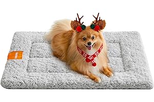 Feandrea Tapis Chien, Couverture pour Animaux, pour Chat, 60 x 45 cm, Taille S, Lavable en Machine, Adapté au Sèche-Linge, Antidérapant, Gris Clair PPB001G01