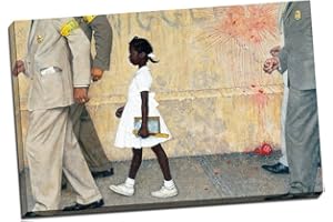 PANTHER PRINT Cuadro sobre lienzo de Norman Rockwell The Problem We All Live With de 76,2 cm x 50,8 cm