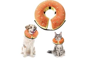 SilverChry Collare Protettivo Gonfiabile, Collare Gonfiabile Cane con Velcro Regolabile, Collare Elisabettiano Gonfiabile, Adatto per La Guarigione Delle Ferite Post-Operatorie (Marrone, M)