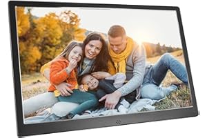 KASTISS Cadre photo numérique 14" - 1280 x 800 - Fonction vidéo HD - Fonction musique vidéo - Fonction télécommande - Prise en charge des cartes USB/SD - Noir