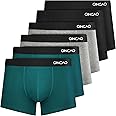 QINCAO Boxer Shorts Mens 6 Pack, No Itchy Labels, Cotton Underwear Retro Trunks, Underwear Gift Set