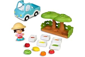PINYPON ACTION My First Pinypon - Market Garden, Huerto Pinypon, Granja, camioneta, Figura Grande, Piezas encajables y Accesorios de Juego, fomenta la Comida Saludable, Juguete a Partir de 1 año, Famosa (700017334)