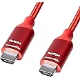 Amazon Basics 10.2 GBps High-Speed 4K Hdmi Cable With Braided Cord, 6-Foot (2M), Red