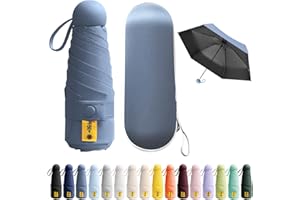 BEKKLPOU Mini Paraguas De Bolsillo, Paraguas Plegable Antiviento, Paraguas Para El Sol, Mini Paraguas, Desplazamientos Diarios, Unisex