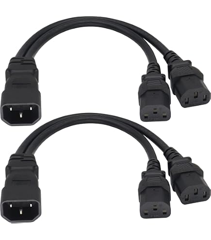 Câble D’alimentation Splitter IEC C14 Vers C13 + C5 – 40 Cm, 250V 10A, Pour PC, Moniteur, UPS, PDU (certifié Sécurité)