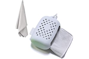 EasyULT Cooling Towel, 100x30 cm Ice Towel for Neck, Soft Breathable Chilly Towel, Quick Dry Fitness Towel for Instant Relief, Stay Cool for Yoga, Golf, Gym, Camping, with Silicone Case-Grey